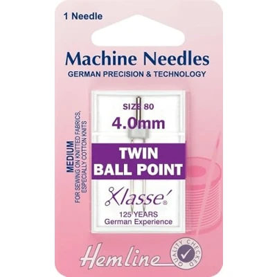 Image of Hemline Twin Ball Point Universal Sewing Machine Needles each