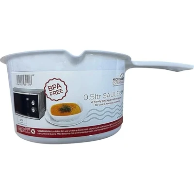 Image of Microwave Essentials BPA Free Saucepan, 0.5 Litre, White