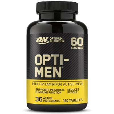 Image of Optimum Nutrition Opti Men Multi Vitamin Supplements for with D, C, B6 and Amino Acids, Unflavoured, 60 Servings, 180 Capsules