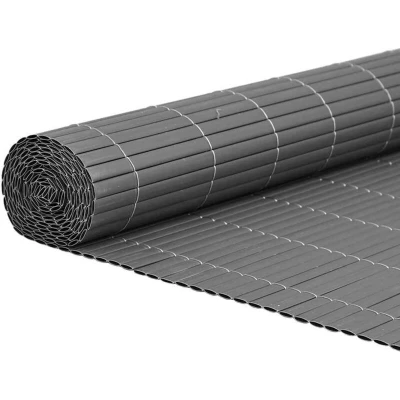 Image of vidaXL Garden Fence Double Sided Grey 1.8x5 m PVC
