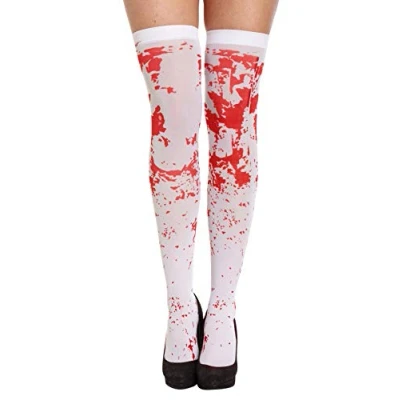 Image of White Blood Stained Tights Zombie Halloween Fancy Dress