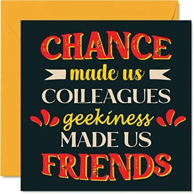 Image of Funny Birthday Cards for Work Colleague Geekiness Made Us Friends Joke Happy Card from Friend, Rude Gifts, 145mm x Banter Friendship Greeting Gift