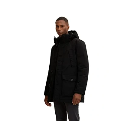 Image of TOM TAILOR Men&#039;s Parka with Hood 1034563, 29999 Black, L