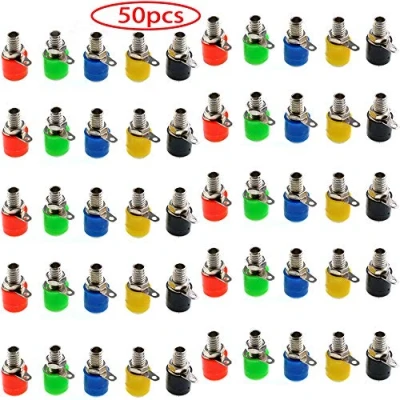 Image of RUNCCI YUN 50Pcs 4mm Banana Socket,Speaker Connectors,Banana Type Panel Female connectors, for Speaker Wire, Wall Plate, Home Theater, Audio/Video Receiver, Amplifiers and Sound Systems