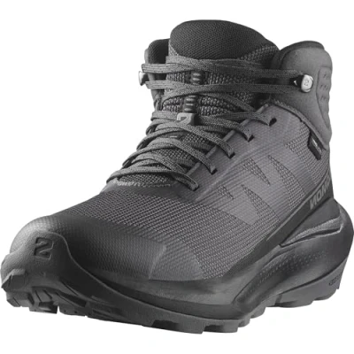 Image of Salomon Women&#039;s Elixir Tour Mid Waterproof Walking Shoe, Asphalt/Black/Castlerock, 6 UK
