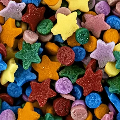 Image of Rainbow Star Confetti Sugar Sprinkles Cake Decorations Bright Edible Topper Celebration 60g