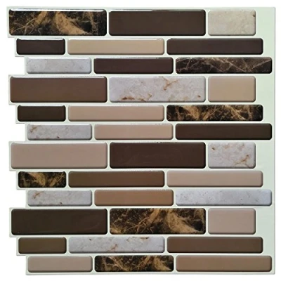 Image of Art3d Kitchen Backsplash Glass Tiles Peel and Stick Wall Stickers, Marble Design 30 * 30cm (10 Sheets))