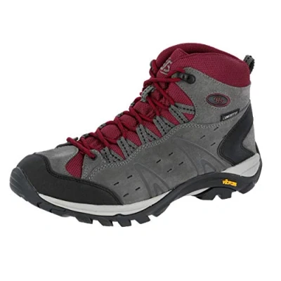 Image of Brütting Unisex Adults&#039; Mount Bona High Rise Hiking Shoes, Grey/Bordeaux, 8 UK
