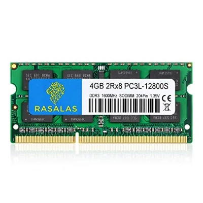 Image of Rasalas 4GB DDR3 PC3 12800 1600MHz SODIMM RAM PC3L 12800S 1600 2Rx8 1.35V CL11 Notebook Memory Modules for Intel AMD and Mac Computer