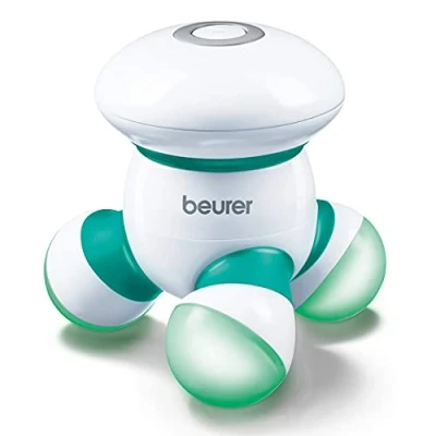 Image of Beurer MG16 Mini Massager green, Ergonomic hand held vibration massager, Battery operated for use anywhere, Easy massage application your neck, back, arms and legs