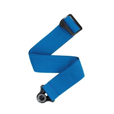 Image of D&#039;Addario Auto Lock Guitar Strap Acoustic &amp; Electric Accessories Easy to Use Locking Straps Uses Existing Buttons Polypro Blue