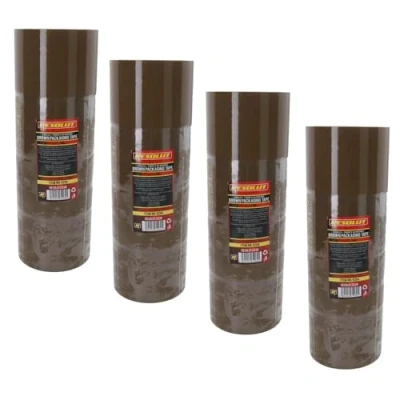 Image of Brown Parcel Packaging Tape 75mm x 68 Metres per Roll Sealing Heavy Duty 16 Rolls