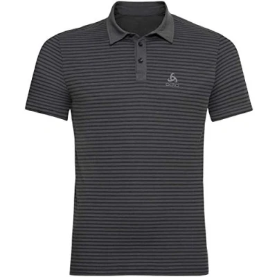 Image of Odlo Signo Men&#039;s Polo Shirt, mens, 594892, graphite grey black stripes, S