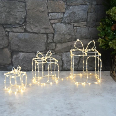 Image of Mr Crimbo Set of 3 LED Gift Box Decoration