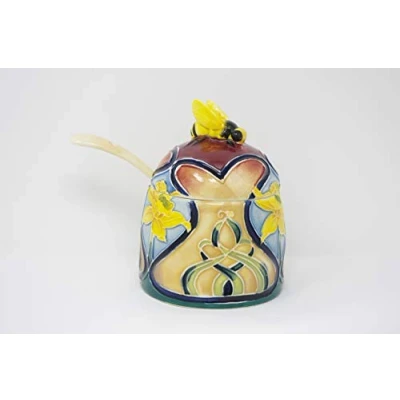 Image of Old Tupton Ware Daffodil Design Honey Pot and Spoon