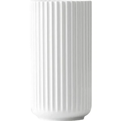 Image of Lyngby Vase H15.5 cm White a Handmade Porcelain Scandinavian Style with Grooves as Decorative for Bouquets, Branches or Piece