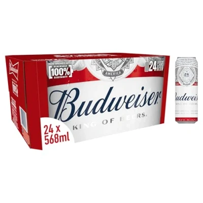 Image of Budweiser Premium Lager Beer Pint Cans 24 x 568 ml