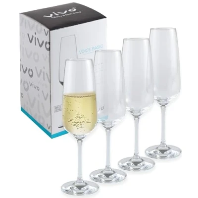 Image of Vivo by Villeroy &amp; Boch Group Voice Basic Champagne Flute, Set of 4, 283 ml, Crystal Glass, Clear