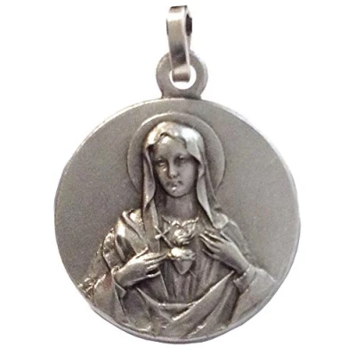 Image of I G J 925 Sterling Silver Sacred Heart of Mary Medal