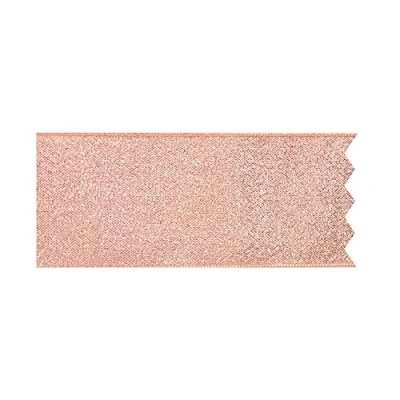 Image of Anniversary House Rose Gold Lamé Cake Ribbon, Pack of 1m, 4cm Wide Birthday Decoration, Also Great for Gift Wrapping, Hair Bows, Wedding, Christmas BU234