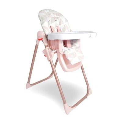 Image of My Babiie MBHC8 Premium Highchair Adjustable, 3 Recline Positions, 6 Height Settings, Removable Tray, Padded Seat, Foldable, for Toddler, from Months to Years (15kg) Billie Faiers Rose Gold