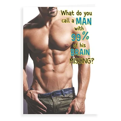Image of Regal Publishing Humour Funny Birthday Card Man brain missing 7 x 5 inches