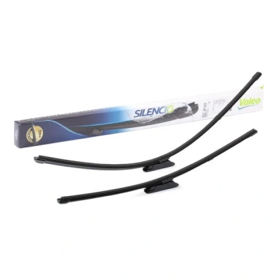 Image of 288902958R, 288907630R wiper blade VALEO SILENCIO Flat SET 577942 650, 380mm Front with spoiler for left hand drive vehicles