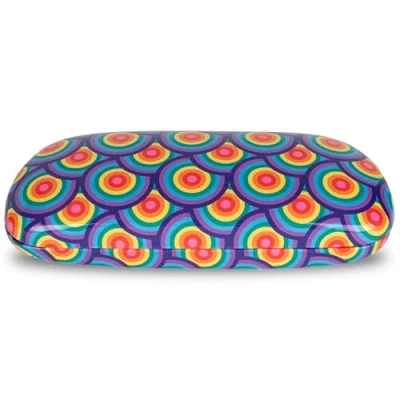 Image of LAGO TERRA Rainbow Print Hard Shell Glasses Case Multicoloured