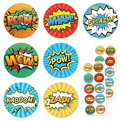 Image of TownStix Superhero Comic Stickers 20 Sheets, 200