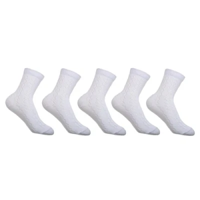 Image of 5 pairs of Girls White Ankle socks School