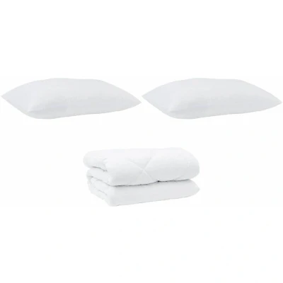 Image of Vidaxl Winter Duvet Other with Pillow 3 pcs White 200 x 220 cm Microfibre