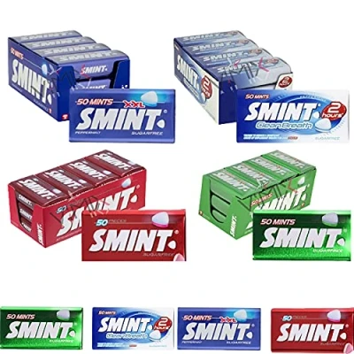 Image of Smint Mints SUGAR FREE 2 Hours Clean Breath Peppermint, Strawberry Sugarfree Candy, Spearmint Candy Sugarfree, Peppermint XXL 35g PICK ANY YOUR FAVOURITE Flavour &amp; Number of Items