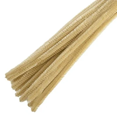Image of Trimits Craft Synthetic Chenille Stem Pipe Cleaners, 30cm x 12mm, Beige
