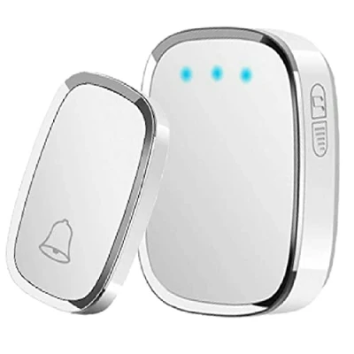 Image of VickyHome Wireless Doorbell, Cordless Door Chime Kit with 300M/1000Ft Long Range, 4 Levels Volume, 36 Melodies Ringstones, IP44 Waterproof Doorbell Battery Operated One Receiver, White