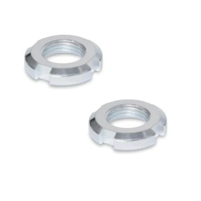 Image of Ganter Normelemente Slot Nuts DIN 70852, Pack of 2, Steel, Flat Design, 70852 ST M40X1.5, Thread M40 x 1.5