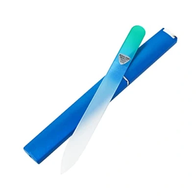 Image of Bona Fide Beauty Czech Glass Nail File with Case, Aqua Crystal for Natural Nails