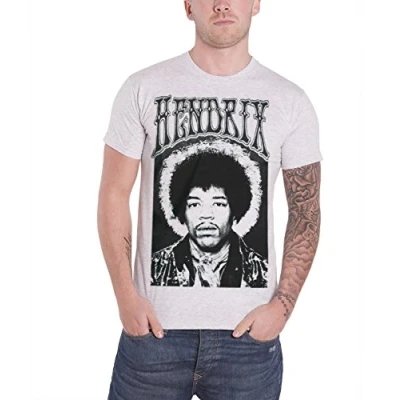 Image of Jimi Hendrix Men&#039;s Halo Short Sleeve T Shirt, Grey, Medium