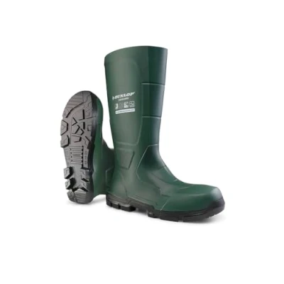 Image of DUNLOP JobGUARD Unisex Heavy Duty Waterproof Industrial Work Boots, Heritage Green, Chemical and Slip Resistant PVC Wellies with Steel Toecap Midsole for Outdoor Construction EU46, UK11