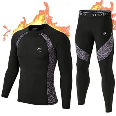 Image of MeetHoo Men&#039;s Thermal Underwear Set, Winter Base Layer Compression Suit Long Johns for Running Skiing Camouflage