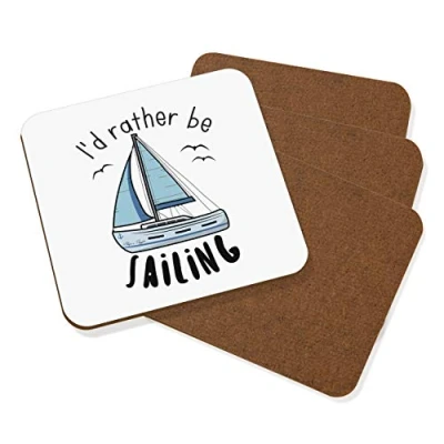 Image of I&#039;d Rather Be Sailing Coaster Drinks Mat Set of 4