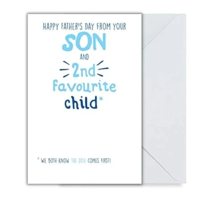 Image of Father&#039;s Day Card From Son, Humorous Favourite Dog, Fathers Card, Cards, Funny son
