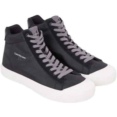 Image of Calvin Klein Jeans Men&#039;s Vulcanised Skater Shoes, Black (Black/ Bright White), 6