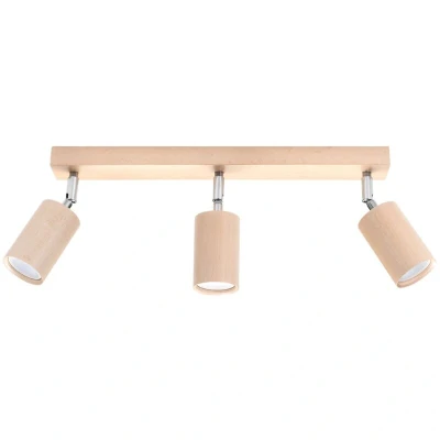 Image of Berg Spotlight Bars Flush Light Natural Wood GU10
