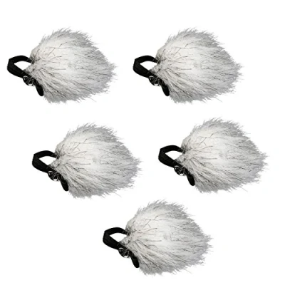 Image of Movo WS10n Universal Furry Outdoor Microphone Windscreen Muff for All Lavalier Microphones Including Movo, Shure, Rode, Sony, Audio Technica &amp; More! (5 PACK)