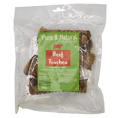 Image of Pure &amp; Natural Beef Trachea for Dogs Dog Chews Long Lasting Healthy Dental with Collagen 200g
