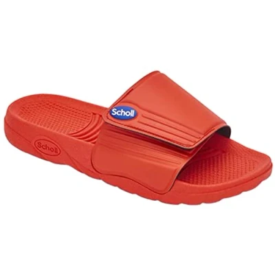 Image of Scholl Unisex Nautilus Slide Sandal, Red, 6.5 UK