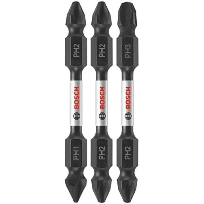 Image of BOSCH ITDEPHV2503 3 Piece 2 1/2 in. Impact Tough Double Ended Screwdriving Bit Assorted Set