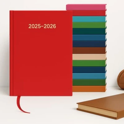 Image of Top Sale 2024 25 A4 Page Per Day Academic/Mid year Diary Red