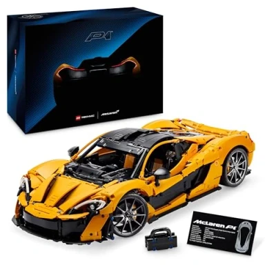 Image of LEGO Technic McLaren P1 Hypercar Building Set, Scale Model Car Kit for Adults to Build, Collectible Vehicle with V8 Piston Engine and 7 Speed Gearbox, Gift Men, Women, Him or Her 42172