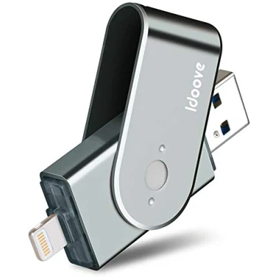Image of USB Flash Drive for iPhone and iPad Photo Stick Memory 3.0 External Storage Adapter Expansion iOS PC Mac Windows (128G, Grey)